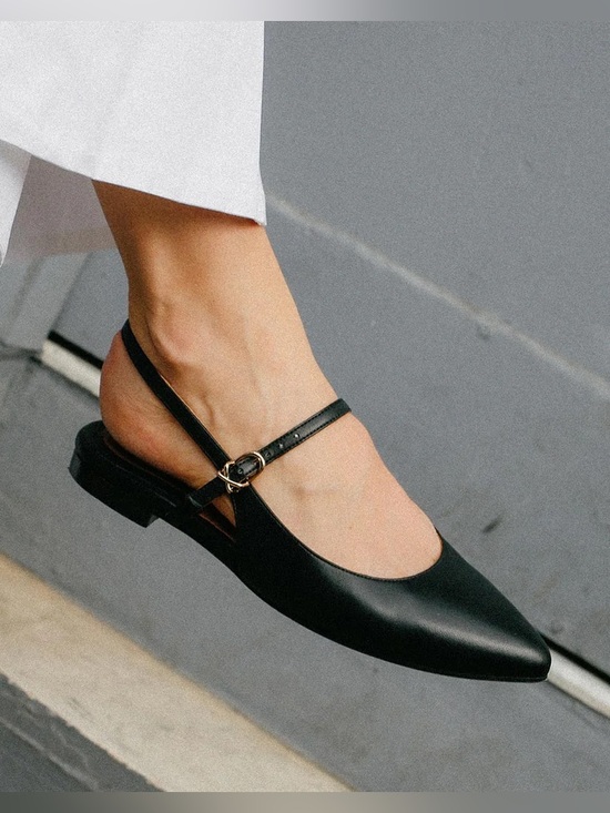 Margaux Shoes - Margaux “The Crosby Sling” in Black Napa